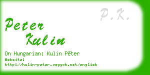 peter kulin business card